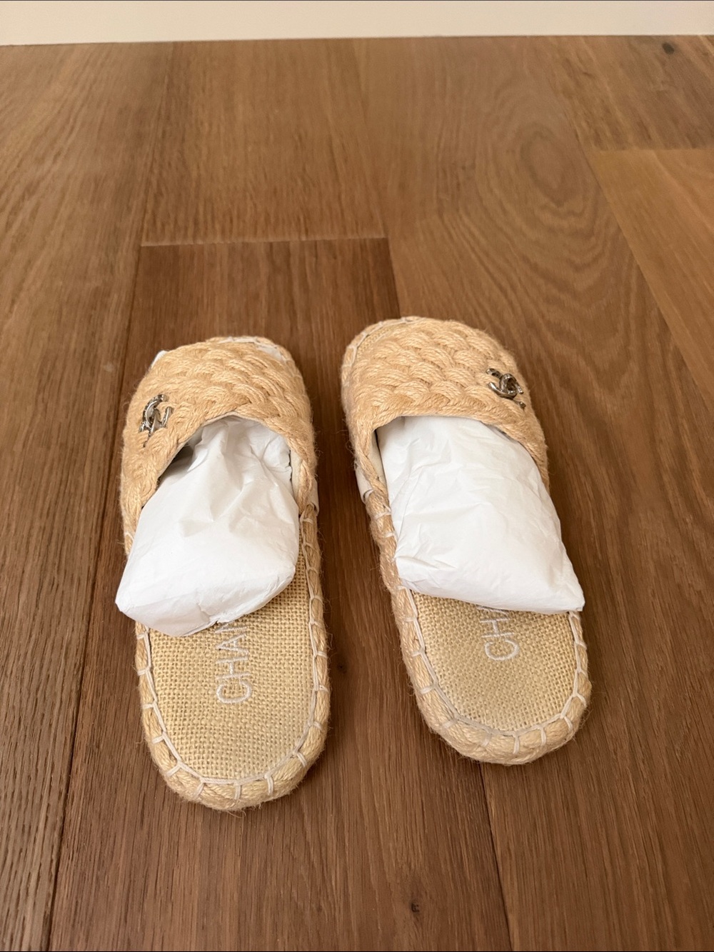 Chanel Woven Raffia Slide Sandal - Picture 5 of 6